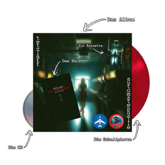 TETZLAFF | AUTOMATENHALLE | ALBUM | 03.04.2026 | TASCHENBUCH/EBOOK + ROTE 180G SCHALLPLATTE + CD + KASSETTE + DIGITAL | MELODIEN DER EWIGKEIT